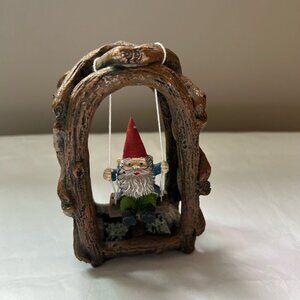 Fairy Garden Gnome On A Swing